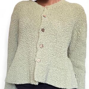 J. Jill Light Green Teddy Cardigan